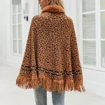 poncho femme motif léopard