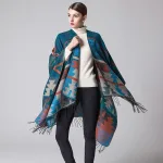 poncho long femme