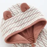 vêtement pour bébé poncho marron et blanc