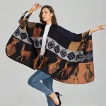 poncho chaud femme marron
