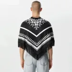 poncho tendance homme avec franges