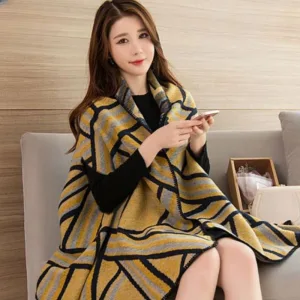 poncho motif femme