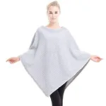 poncho polaire à motifs plaid pour femme