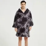poncho plaid polaire homme