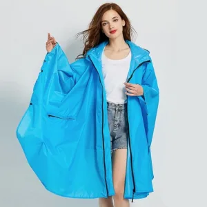 poncho pluie femme bleu