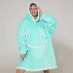 poncho polaire femme bleu