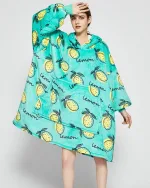 poncho polaire femme citron