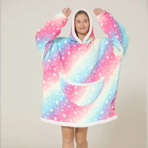 poncho polaire femme etoiles