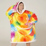 poncho polaire femme multicolore