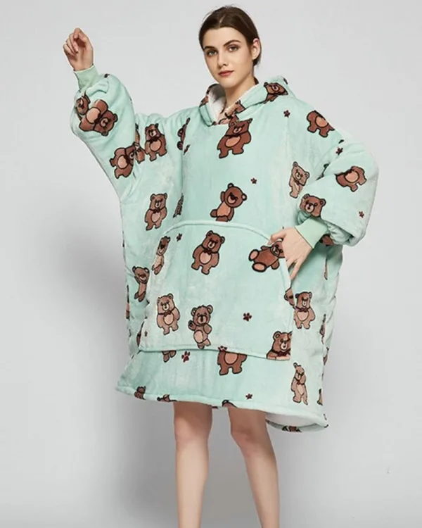 poncho polaire femme ours