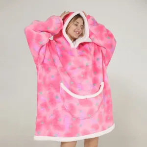 poncho polaire femme rose
