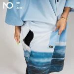 poncho aquatique bleu
