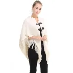 veste poncho frangé