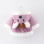 poncho doux pour bébé renne