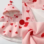 poncho pour enfant motif cœur