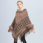 poncho élégant en fourrure