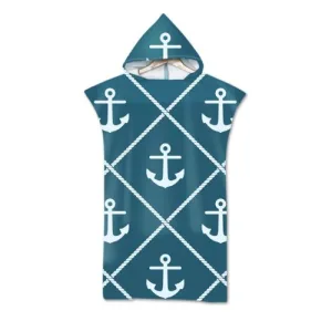 poncho surf bleu à capuche