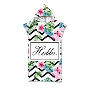 poncho surf fleurs