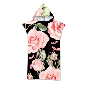 poncho surf microfibres fleurs