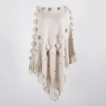 poncho confortable avec pompon