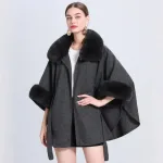 poncho doux en fourrure pour femme