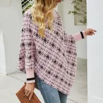 poncho coloré rose pour femme