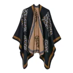 poncho chaud femme léopard