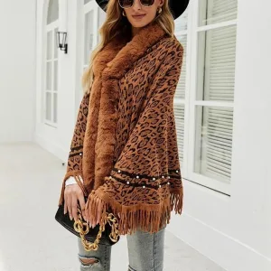 poncho tissu femme