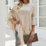 poncho en tricot épais pour l'hiver