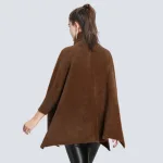 poncho femme col roulé