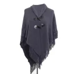 vêtement frangé poncho pull