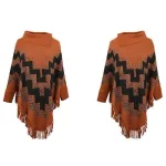 mode automne pull poncho col roulé