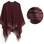 vêtement chaud femme poncho cachemire