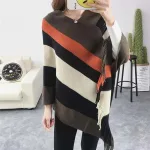 pull poncho laine de mouton femme