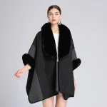 cape en fausse fourrure pour femme