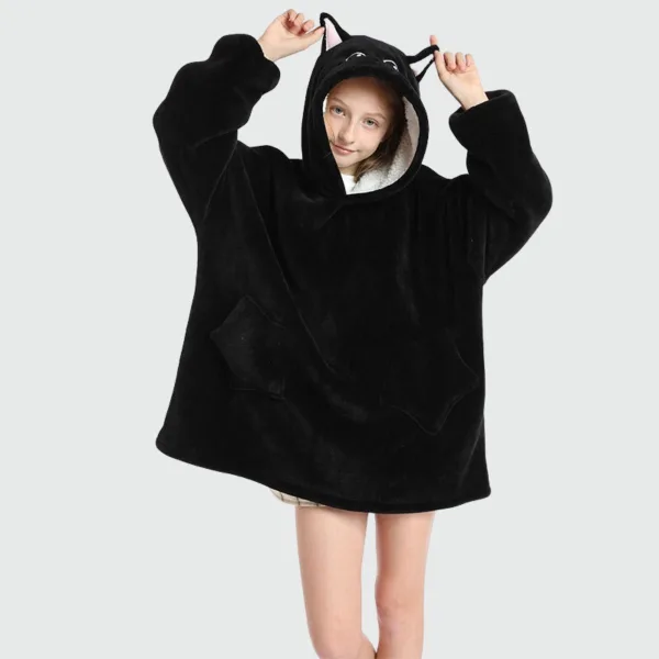 sweat plaid enfant chat noir