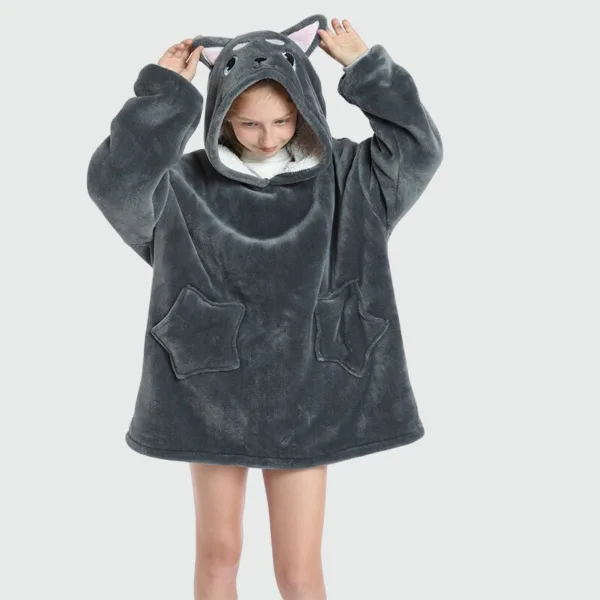 sweat plaid enfant gris