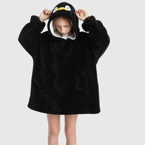 sweat plaid enfant pingouin