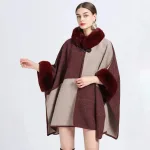 cape en fausse fourrure pour femme