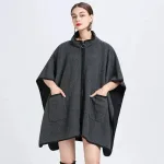 poncho en tissu doux femme