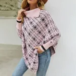 poncho rose pour femme
