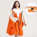 poncho imperméable orange beige