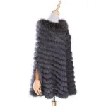 poncho femme en fourrure tendance