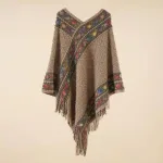 vêtement femme poncho laine beige