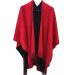 poncho en laine uni pour femme