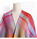 poncho écharpe multicolore femme