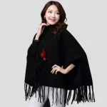 pull femme style poncho avec manches