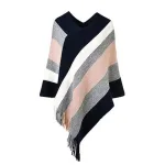 poncho rayé femme pour l'hiver