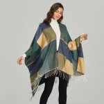 vêtement femme poncho vert