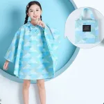 poncho imperméable pour fille bleu